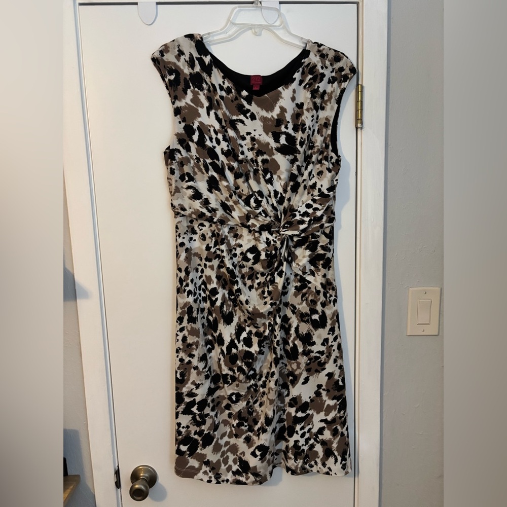 Sleeveless Knot-Front Animal Print Dress